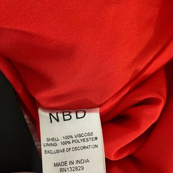 NBD Lourdes Red Beaded Strappy Open-Back Dress Medium NEW - Picture 8 of 12